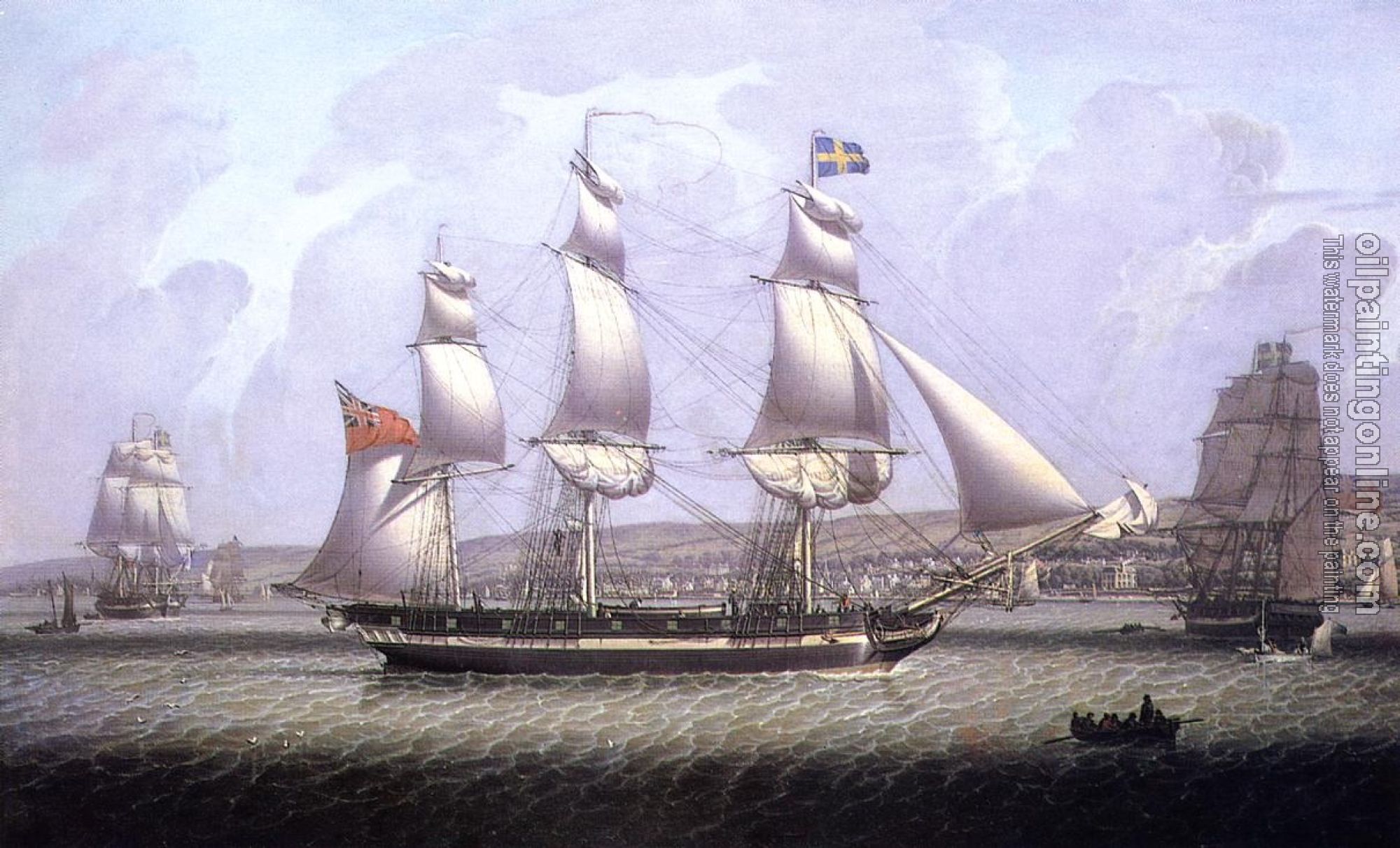 Salmon, Robert - A Frigate of the Baltic Fleet off Greenock